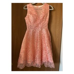 Pink Lace Sleeveless Dress